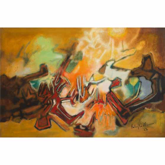Aubrey Williams, Maya Sun III (Olmec-Maya and Now), 1984, AWE011