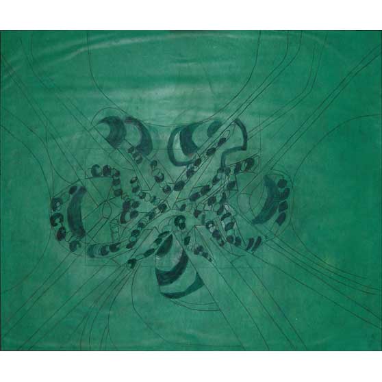 Gerald Wilde, Green Abstract, 1984, GW56
