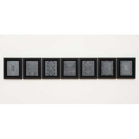 Rachid Koraïchi, From the series Mouchoirs d'espoir - Handkerchiefs of Hope (I) (set of 7) , 2018 RK5034