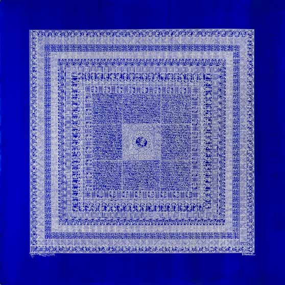 Rachid Koraïchi, Les ailes bleues des Anges (6) (The Blue of Angels' Wings), 2022 RK5062