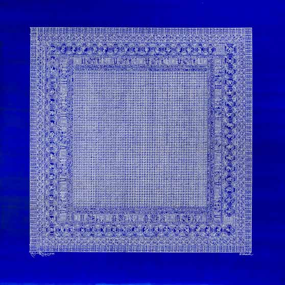 Rachid Koraïchi, Les ailes bleues des Anges (7) (The Blue of Angels' Wings), 2022 RK5063