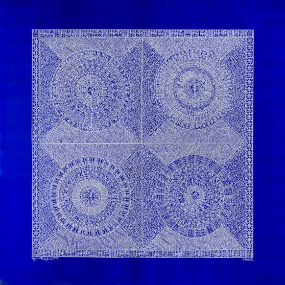 Rachid Koraïchi, Les ailes bleues des Anges (11) (The Blue of Angels' Wings), 2022 RK5067