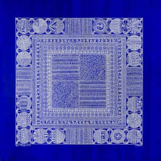 Rachid Koraïchi, Les ailes bleues des Anges (14) (The Blue of Angels' Wings), 2022 RK5070