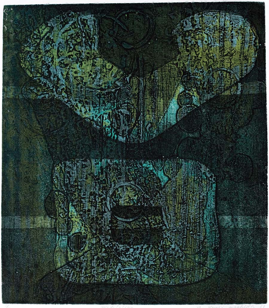 Kenji Yoshida, Méditation, 1967. Etching, 38 x 34 cm (paper 65 x 50 cm), ed. 11/50. 