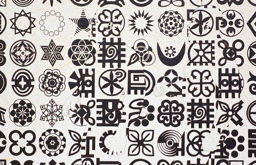 Owusu-Ankomah, Microcron Begins No.19, 2013. Acrylic on canvas, 180 x 280 cm. 