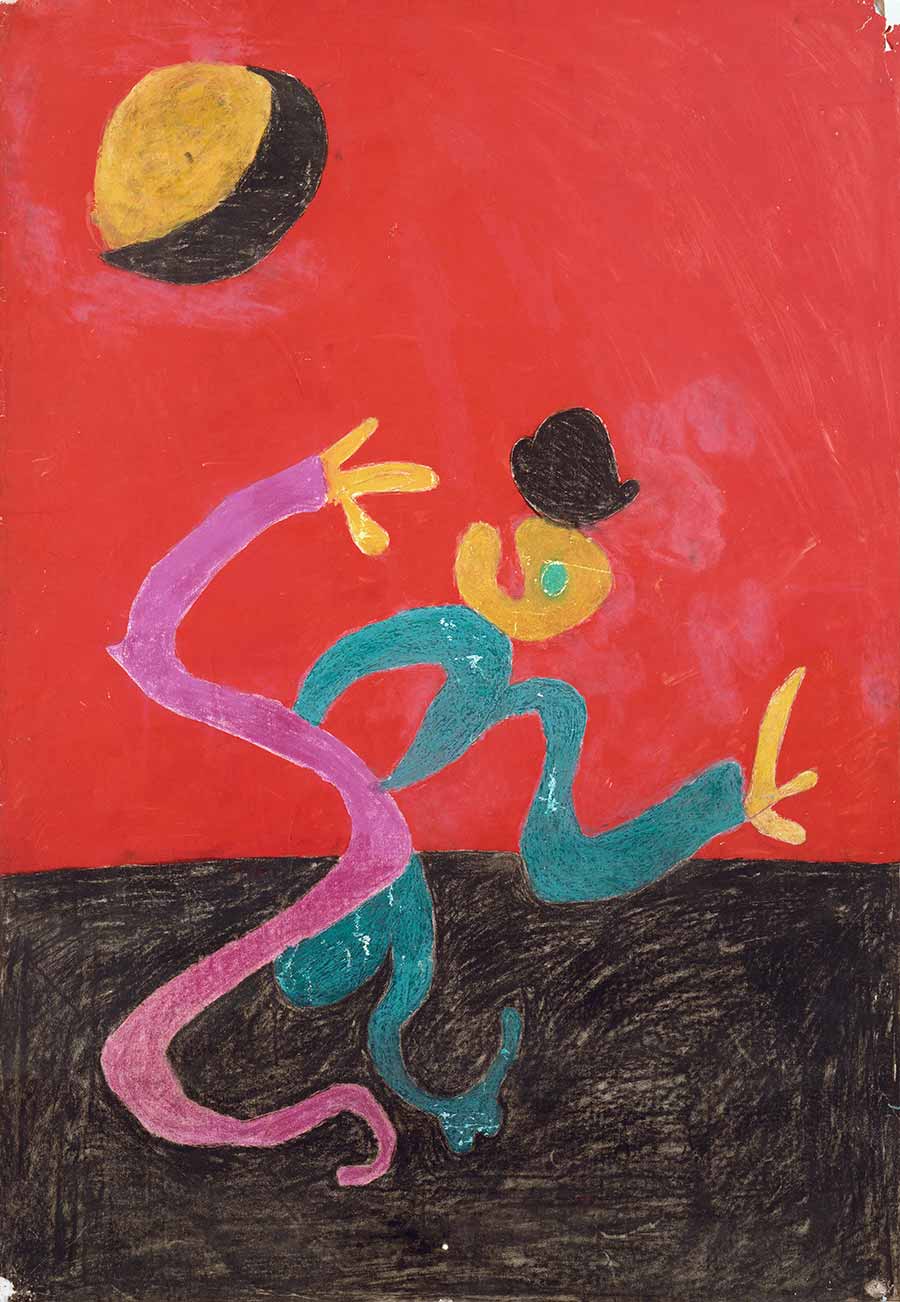 Gerald Wilde, The Clown, 1975. Pastel and gouache on paper, 119 x 81 cm. 