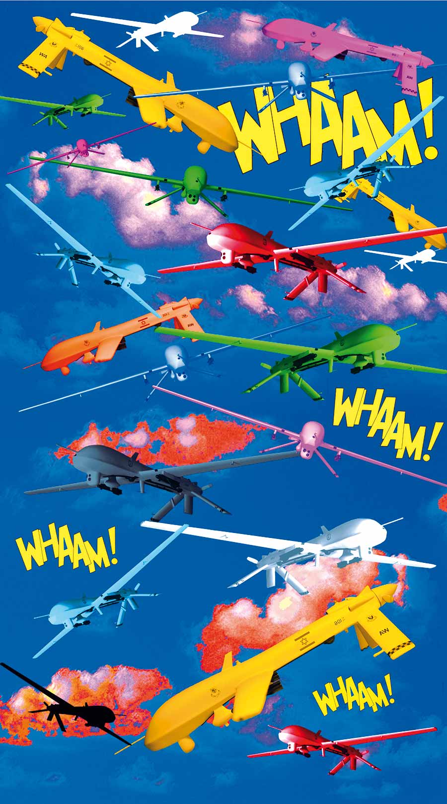 Gaza Sky, 2011. Photography and mixed media on canvas, 170 x 95 cm. Edition of 2. 