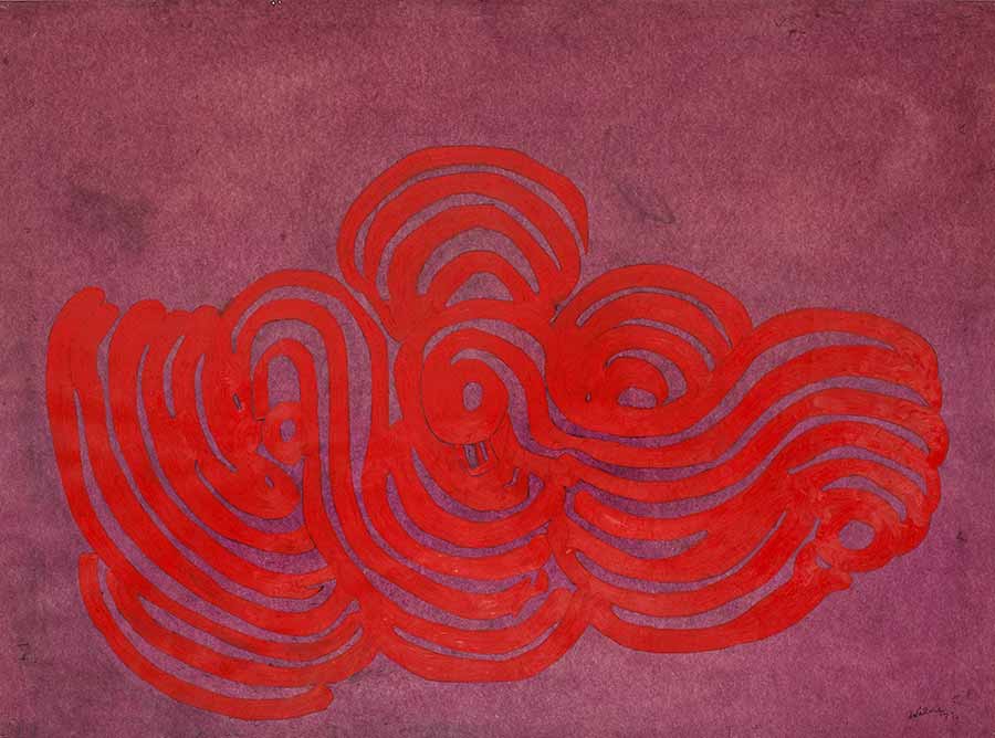 Gerald Wilde, Intelligence Now, 1977. Oil on paper,, 135 x 177 cm. 