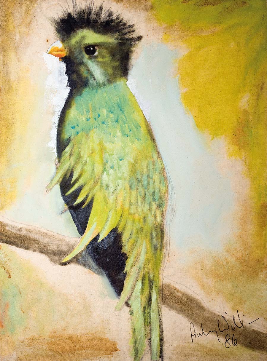 Aubrey Williams, Quetzal, 1986.Oil on canvas, 61 x 46 cm 
