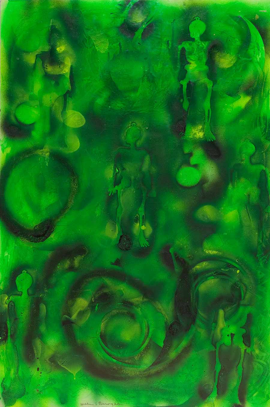 William S. Burroughs. X-Ray,1989. Acrylic and spray paint on illustration board, 67 x 51 cm. 