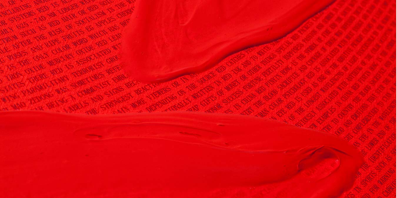 Tian Wei, Red (detail), 2011. Acrylic on canvas, 298 x 177 cm.
