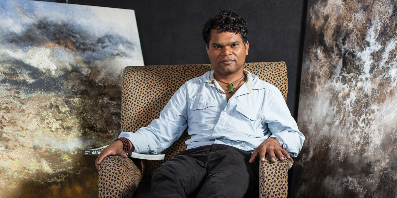 Govind Sah 'Azad'. Portrait by Jonathan Greet, 2014.