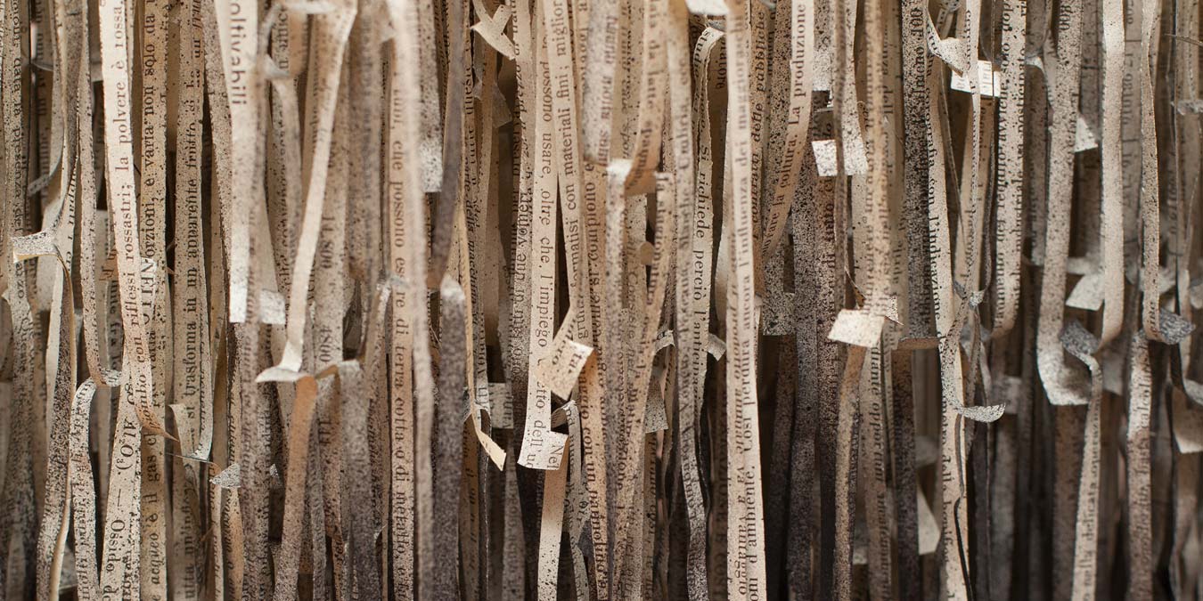 Jukhee Kwon, Dipping into Darkness (detail), 2013. Paper (1 book), 380 x 50 cm.