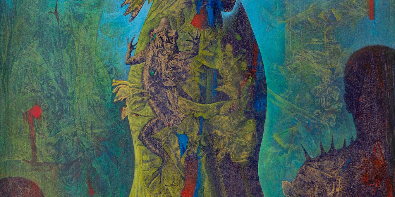 Rafael Trelles, Axis Mundi I (detail), 2020. Oil on linen, 183 x 122 cm.