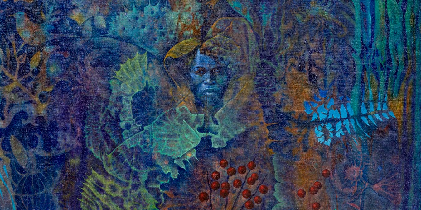 Rafael Trelles, Axis Mundi III (detail), 2020. Oil on linen, 122 x 91.5 cm.