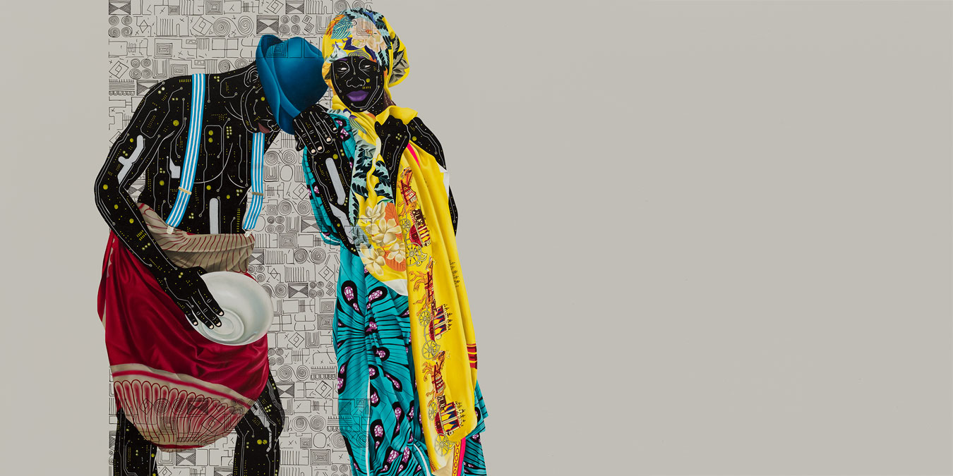 Eddy Kamuanga Ilunga, Fragile 2 (detail), 2018. Acrylic and oil on canvas, 170 x 150 cm.