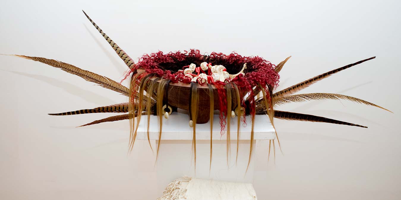 Rosanna Raymond (detail), Full Tusk Maiden, Costume installation (detail), 2009.