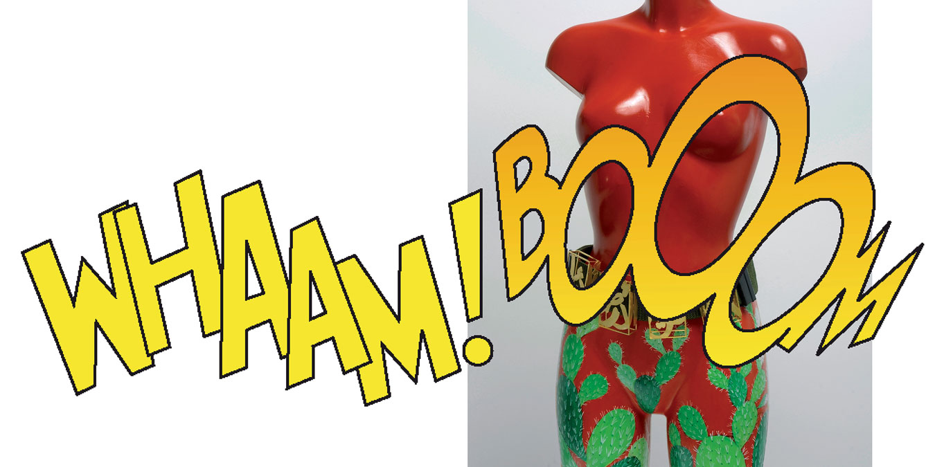 Laila Shawa, Disposable Bodies No. 1, 2011. Mannequin, silver gilt on army belt, height 88 cm. Belt by Nadine Kanso.