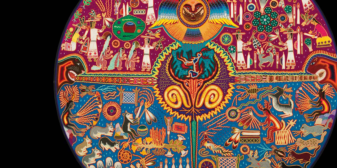 Gonzalo Hernandez Carrillo, The Spiritual Path to Shamanic Knowledge (detail), 2008. Acrylic yarn and wax mixed with resin on plywood. 121.2 x 121.2 cm.