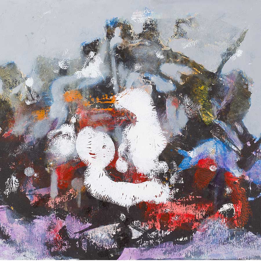 Aubrey Williams, Sunspot maximum VIII (detail), 1989. Acrylic on paper, 48 x 61 cm.