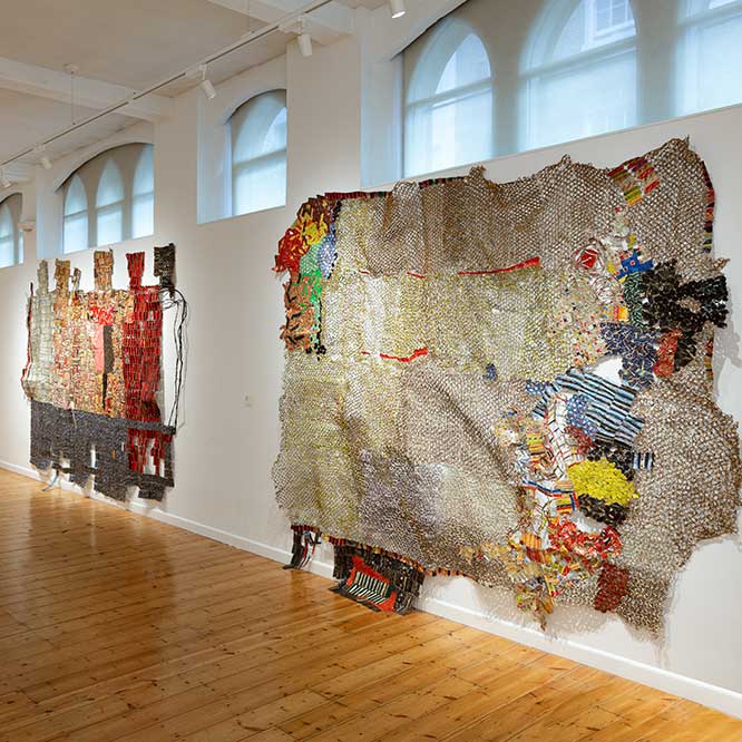 Gallery installed with the exhibition EL ANATSUI: TimeSpace, 2023.