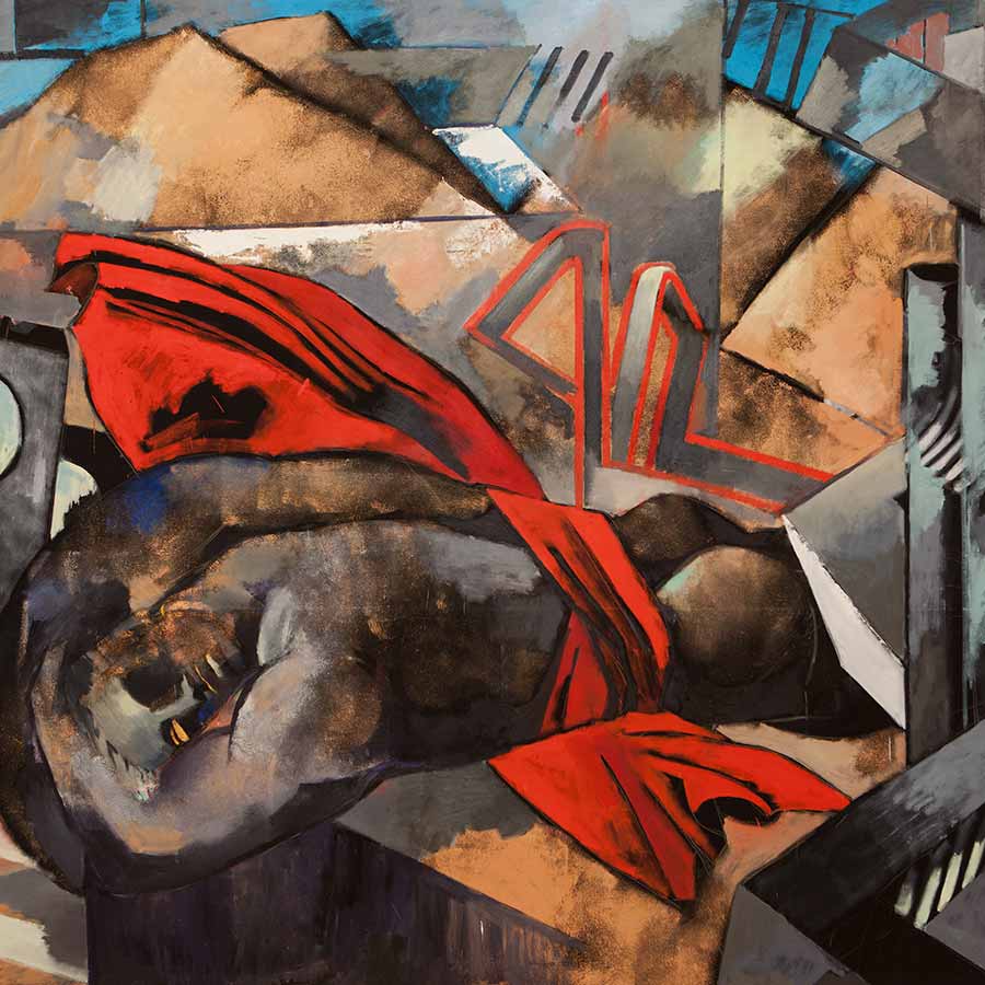 Elisabeth Lalouschek, Unbound (detail), 1986. Oil on canvas, 238 x 322 cm.