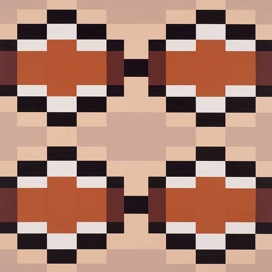 Jordan Ann Craig, Let's Do That Again (detail), 2021. Acrylic on canvas, 114 x 114 cm.