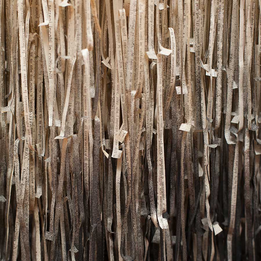 Jukhee Kwon, Dipping into Darkness (detail), 2013. Paper (1 book), 380 x 50 cm.