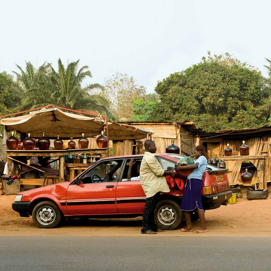 Romuald Hazoumè, Station d’essence d’Abomey Calvi (detail), 2006. Lambda C-type digital print mounted on Dibond, 75 x 486 cm (in 2 panels)