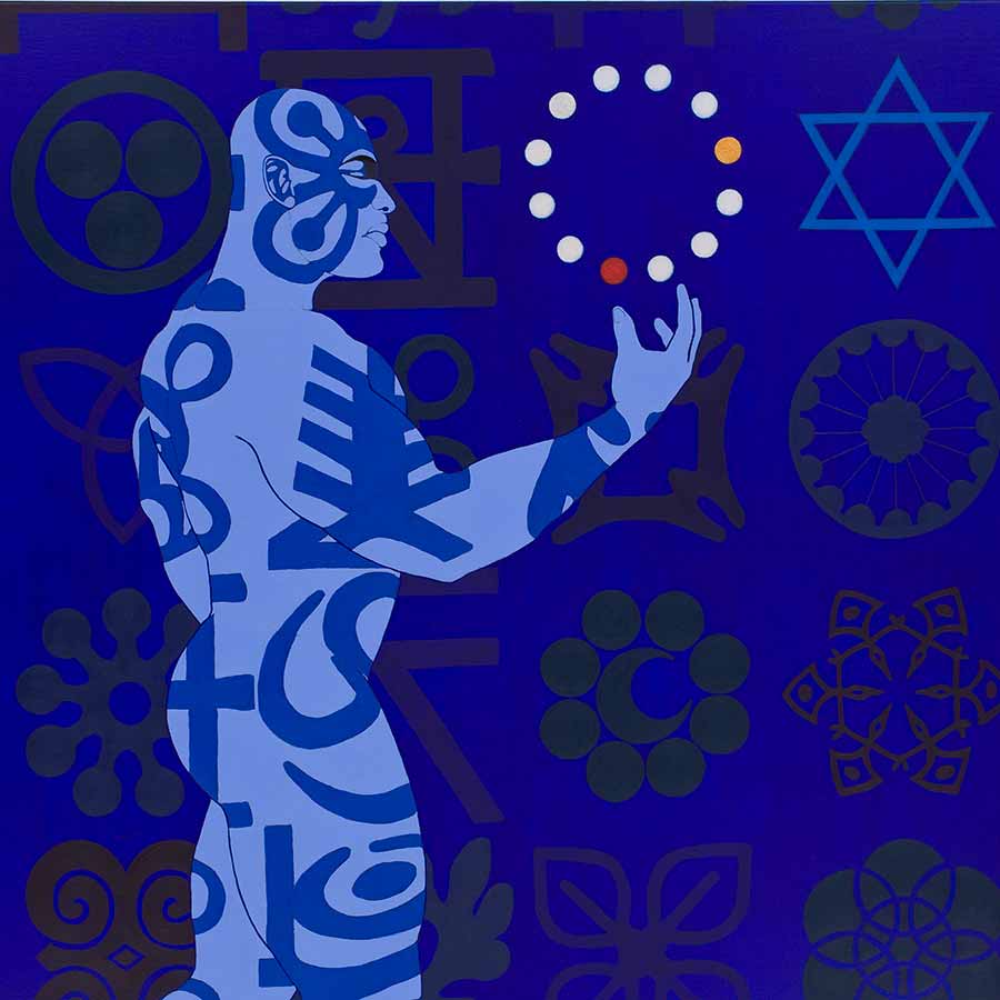 Owusu-Ankomah, Microcron - Kusum No. 2 (detail) 2011. Acrylic on canvas, 140 x 170 cm.