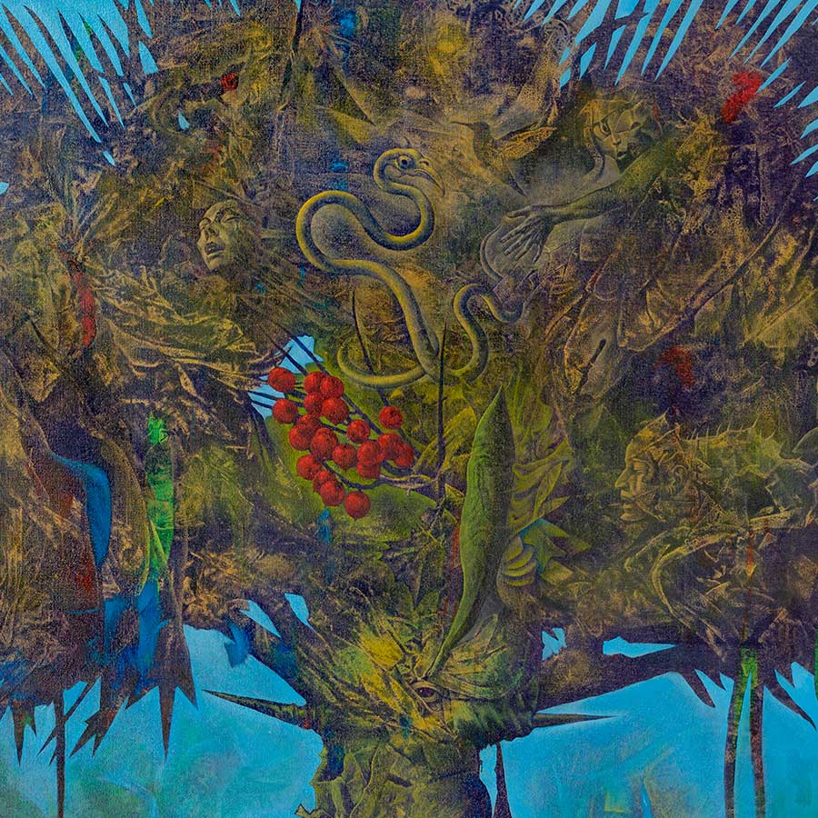 Rafael Trelles, Axis Mundi I (detail), 2020. Oil on linen, 183 x 122 cm.