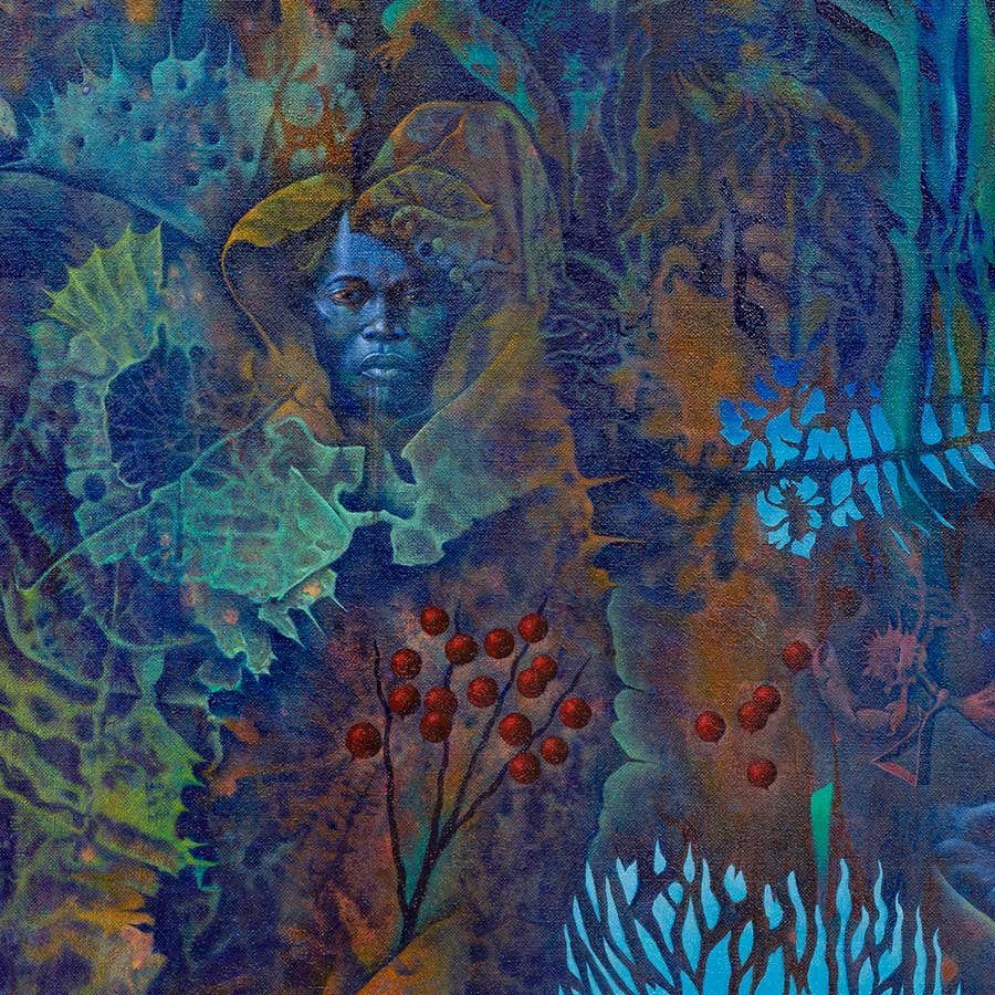 Rafael Trelles, Axis Mundi III (detail), 2020. Oil on linen, 122 x 91.5 cm.