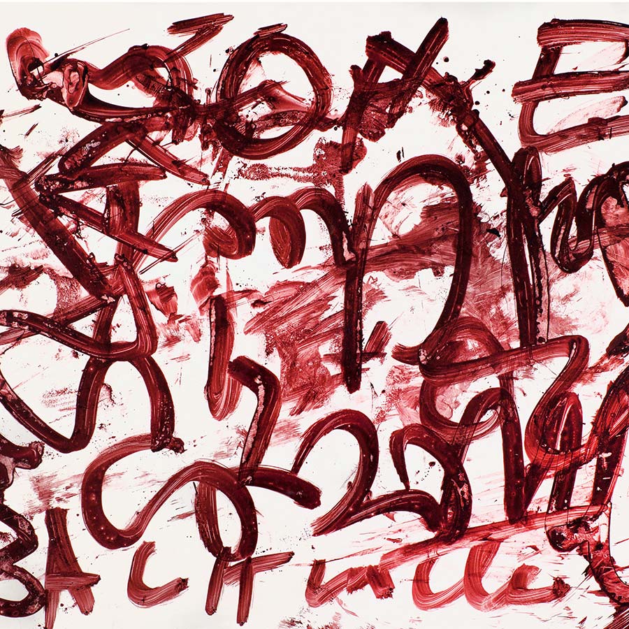 William S. Burroughs, Helpless Pieces in the Game He Plays (detail), 1989. Paint on Cadillac paper, 44.5 x 58.4 cm.