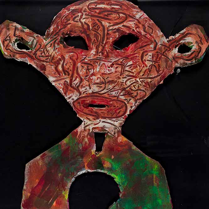 William S. Burroughs Crazy Man, 1988.Paint on cardboard, 83.8 x 53.3 cm. © Estate of William S. Burroughs.