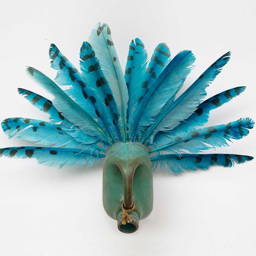 Romuald Hazoumè, Kind of Blue, 2021. Found objects, 38 x 55 x 18 cm.
