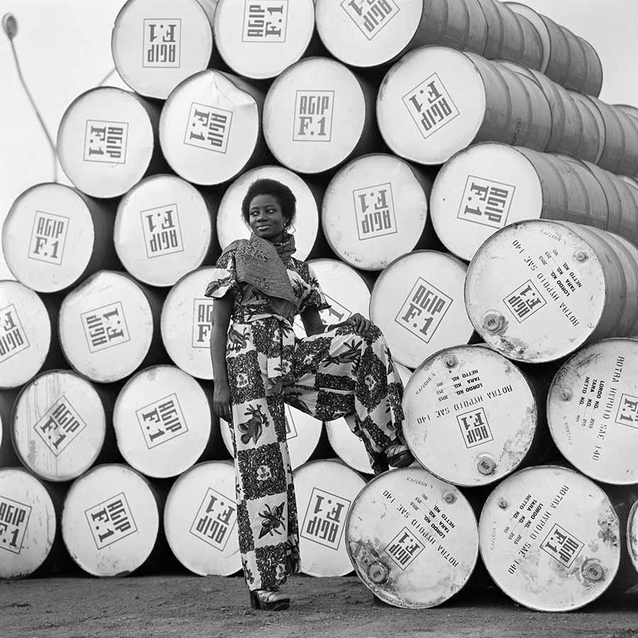 James Barnor, AGIP Calendar Model (detail), 1974. Digital silver gelatin fibre based print, 70 x 70 cm.