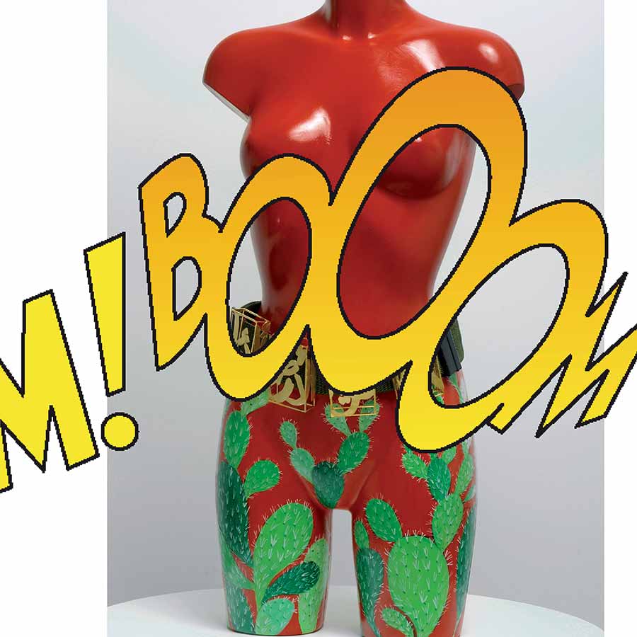 Laila Shawa, Disposable Bodies No. 1, 2011. Mannequin, silver gilt on army belt, height 88 cm. Belt by Nadine Kanso.