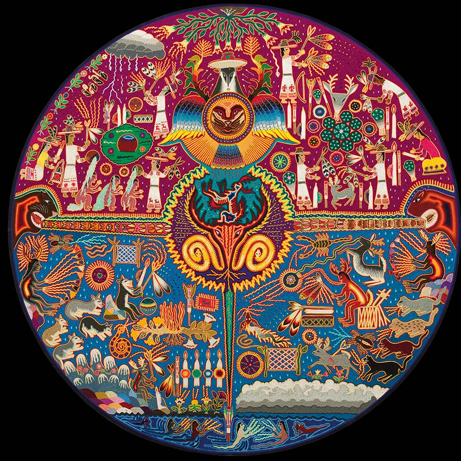 Gonzalo Hernandez Carrillo, The Spiritual Path to Shamanic Knowledge (detail), 2008. Acrylic yarn and wax mixed with resin on plywood. 121.2 x 121.2 cm.