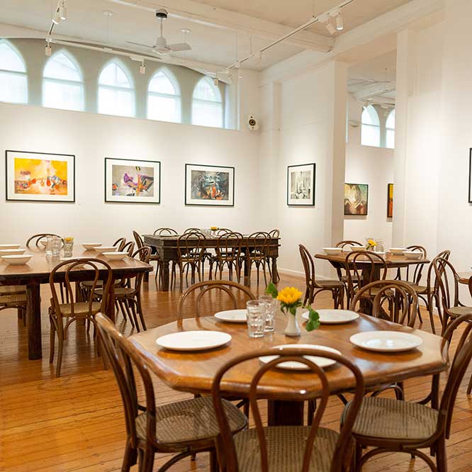 Refectory installed with the exhibition AUBREY WILLIAMS: Future Conscious, 2023.